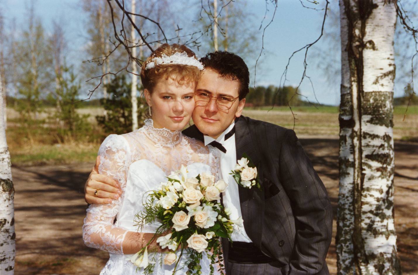 Satu Bianchi il giorno del suo matrimonio, l'inizio di un'unione che l'ha portata a vivere e lavorare in tre continenti.